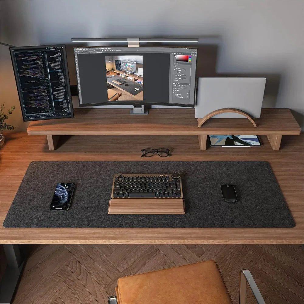 Kerviq Bureaumat XL - Vilten Muismat & Toetsenbordbeschermer (80 x 40 cm)